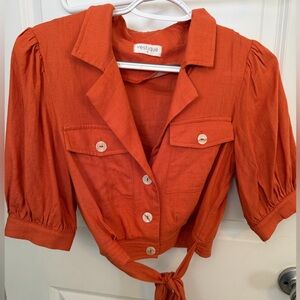 Vestique Terracotta Button-Up Blouse